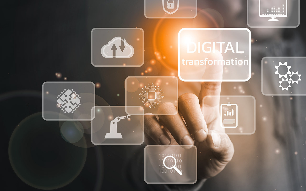 Man clicks on digital monitor